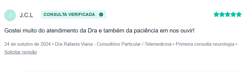 Depoimento de paciente da Dra. Rafaela Viana